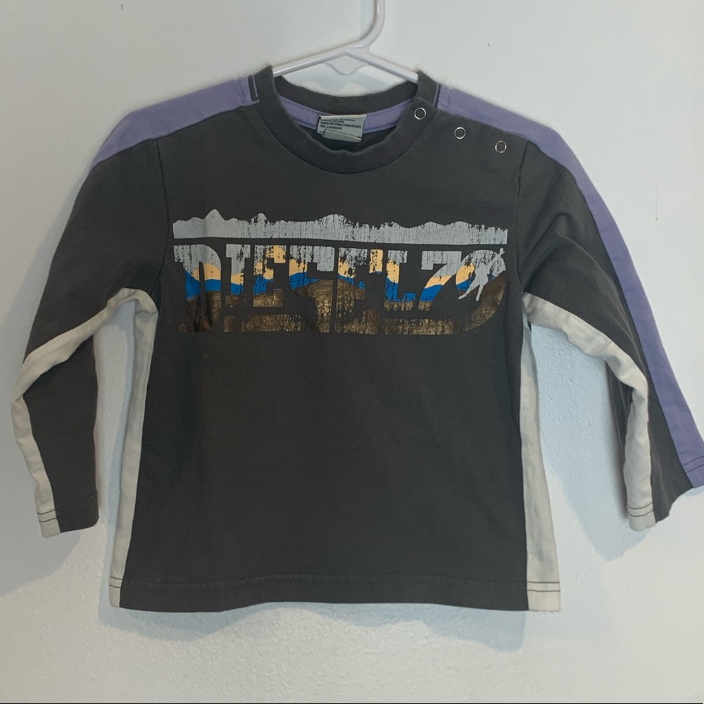 Diesel Baby Gray Long Sleeve Graphic Tee